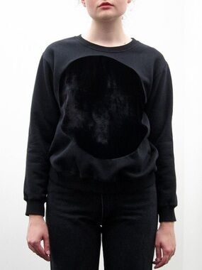 Correll Correll velvet circle sweatshirt XL unisex black organic cotton silk USA